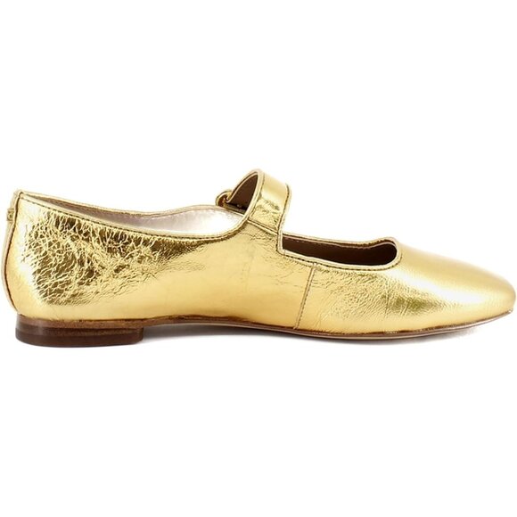 Sam Edelman Womens Medallion Gold Leather  Michaela Mary Jane Ballet Flat Shoes - Picture 6 of 8